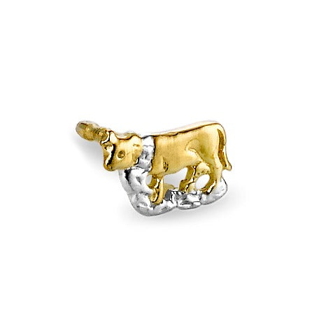 Clous d'oreille à l'unité Or jaune 18K Vache