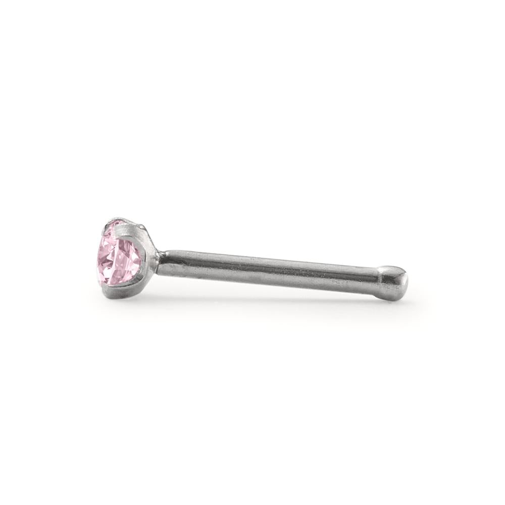 Clous de nez Acier inoxydable Cristal rose Ø2 mm