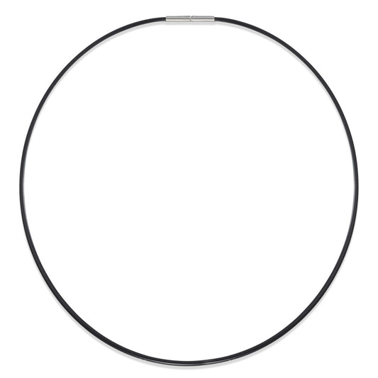 Collier Rubber, Roestvrijstaal 40 cm