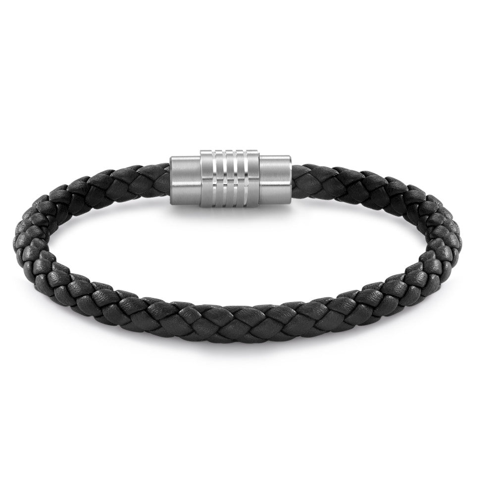 Bracelet Acier inoxydable, Cuir 22 cm Ø6.5 mm