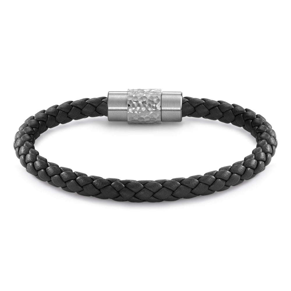 Bracelet Acier inoxydable, Cuir 23 cm Ø6.5 mm