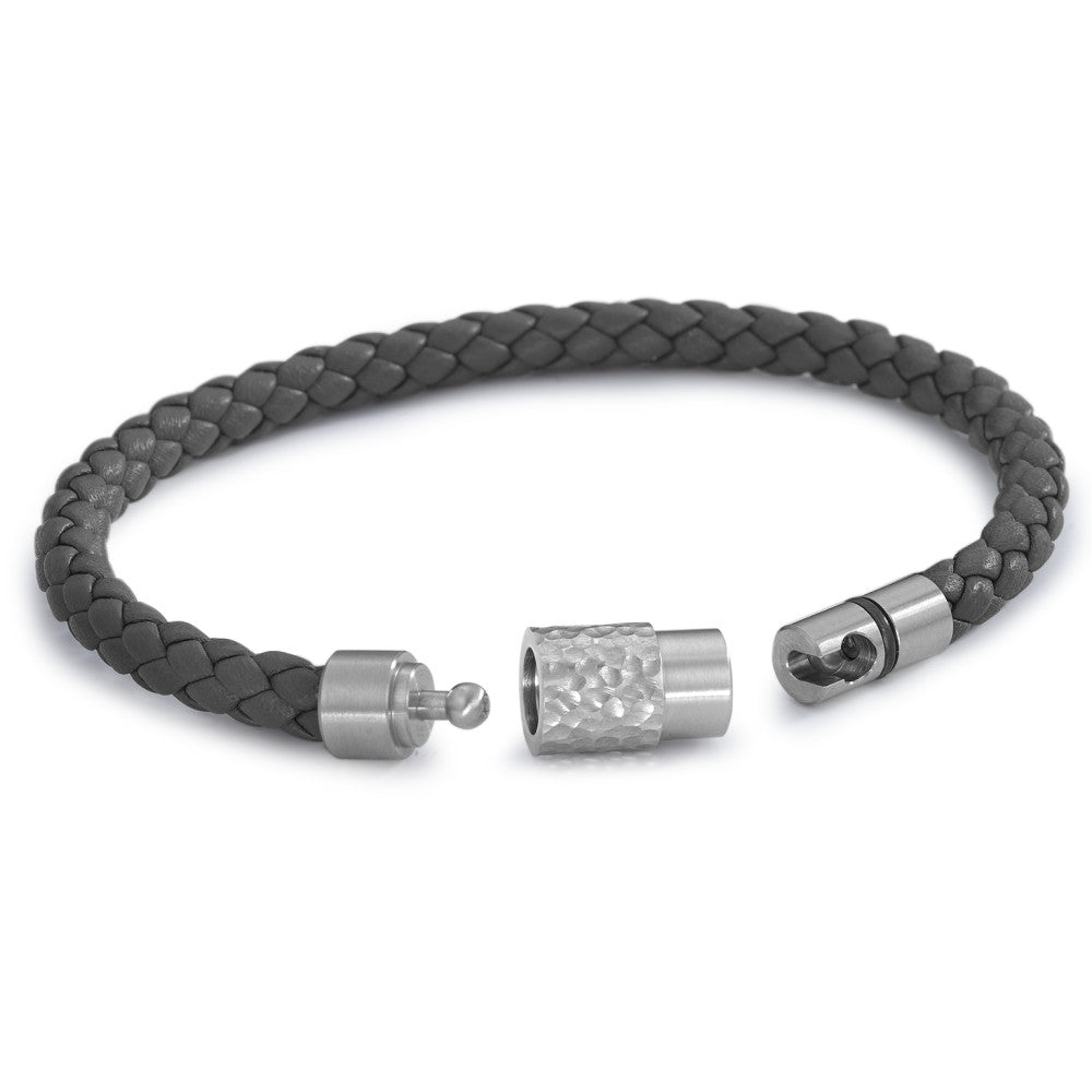 Bracelet Acier inoxydable, Cuir 23 cm Ø6.5 mm