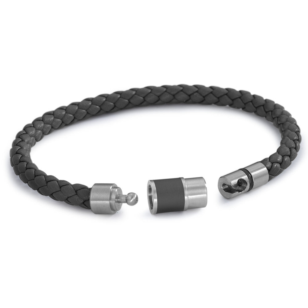 Bracelet Acier inoxydable, Cuir, Céramique 20 cm Ø6.5 mm