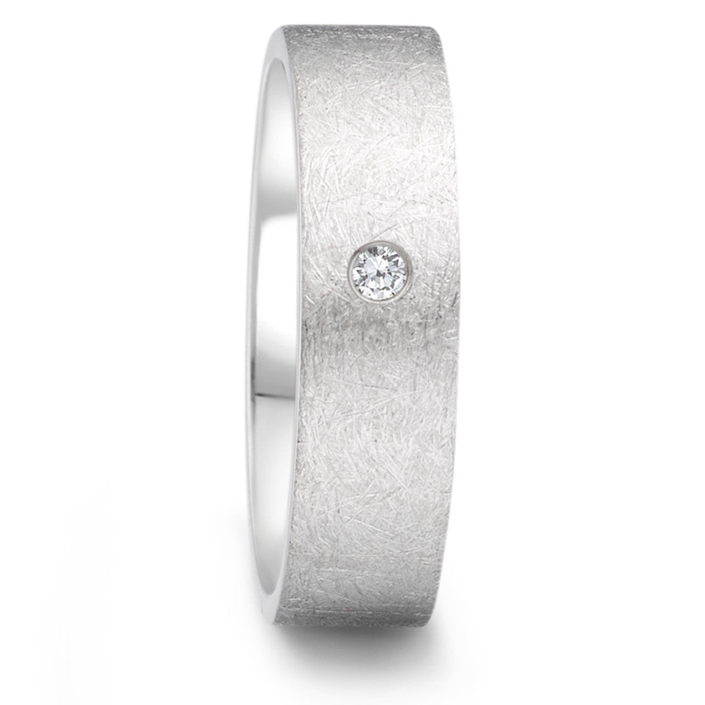 Partnerring Edelstahl Diamant 0.04 ct, tw-si