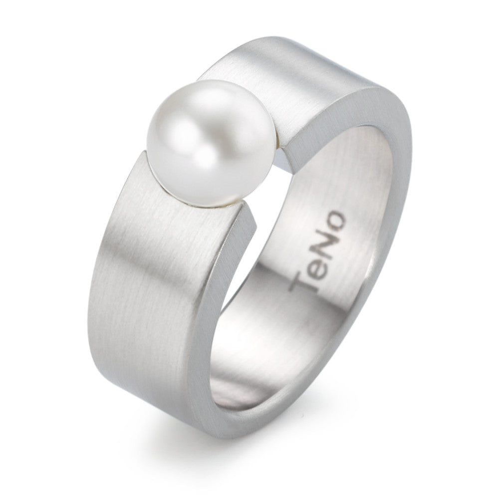 Bague Acier inoxydable perle d'eau douce