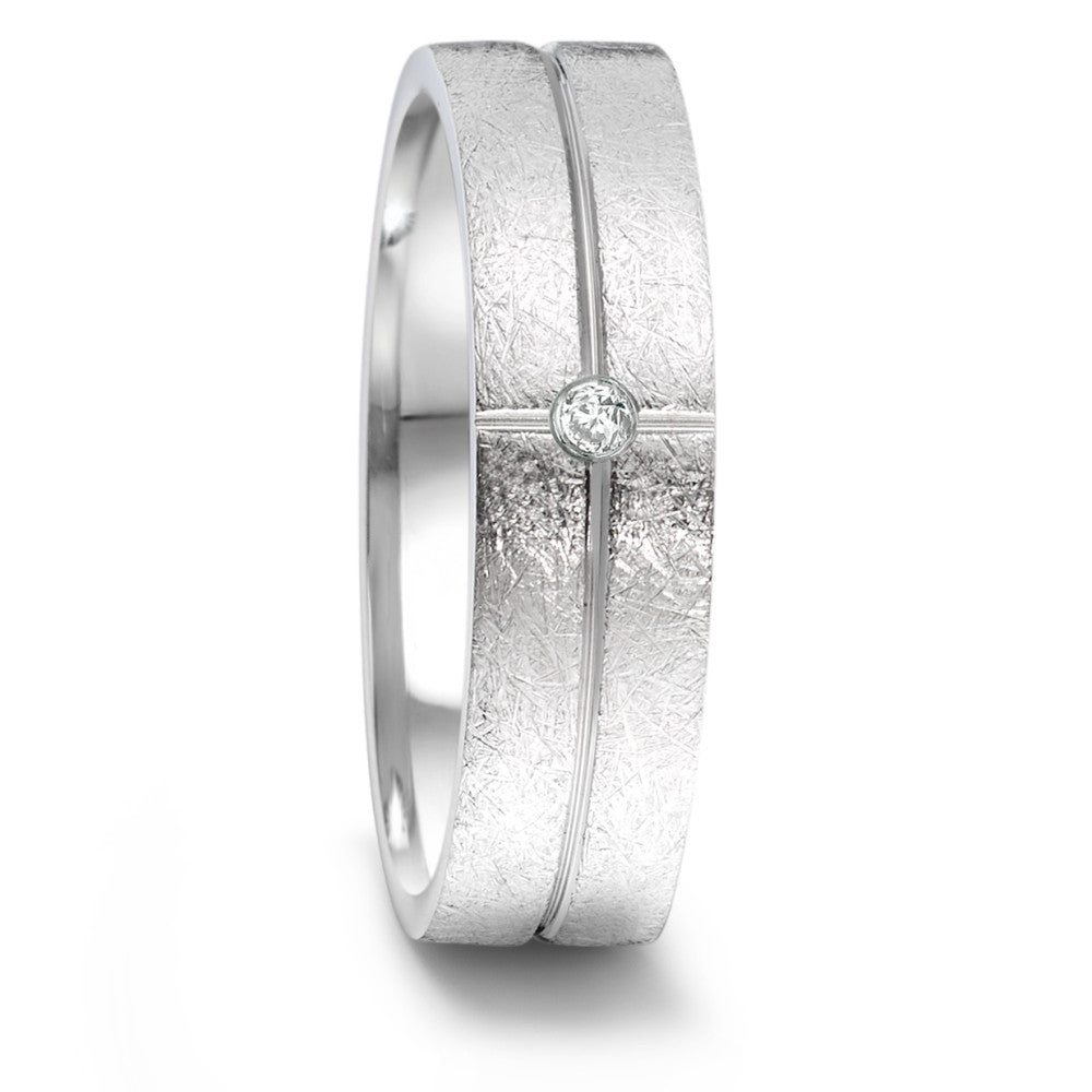 Partnerring Roestvrijstaal Diamant 0.02 ct, tw-si