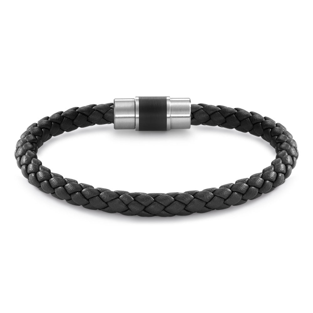 Armband Roestvrijstaal, Leder, Keramiek 18 cm Ø6.5 mm