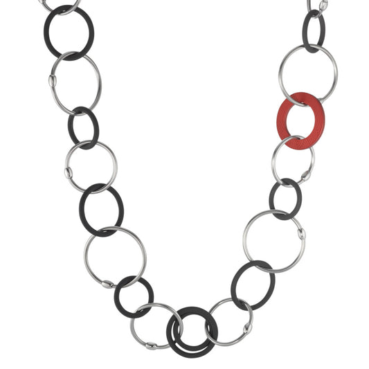 Collier Roestvrijstaal, Rubber 60 cm