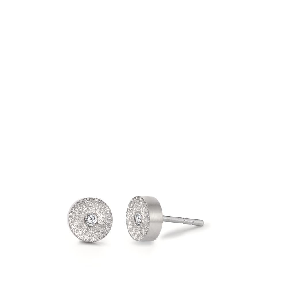 Clous d'oreilles Acier inoxydable Diamant 0.024 ct, 2 Pierres, tw-si Ø5 mm