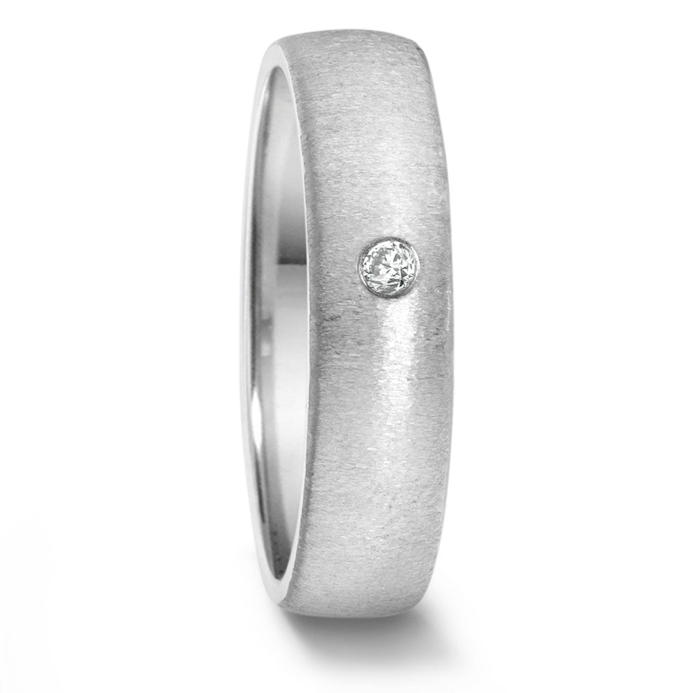 Partnerring Edelstahl Diamant 0.04 ct, tw-si