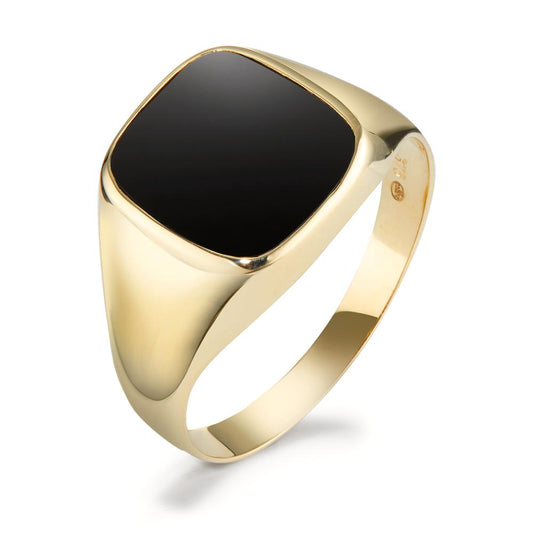 Ring 375/9K geel goud Onyx