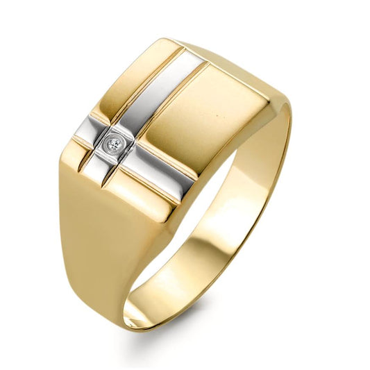 Fingerring 375/9 K Gelbgold Diamant 0.005 ct, w-si