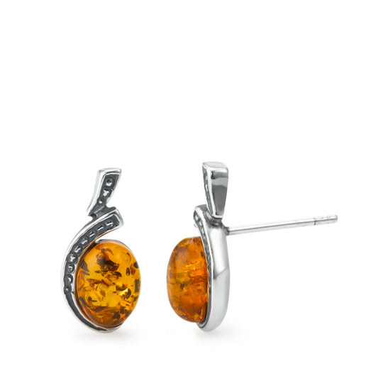 Oorbellen Zilver Amber