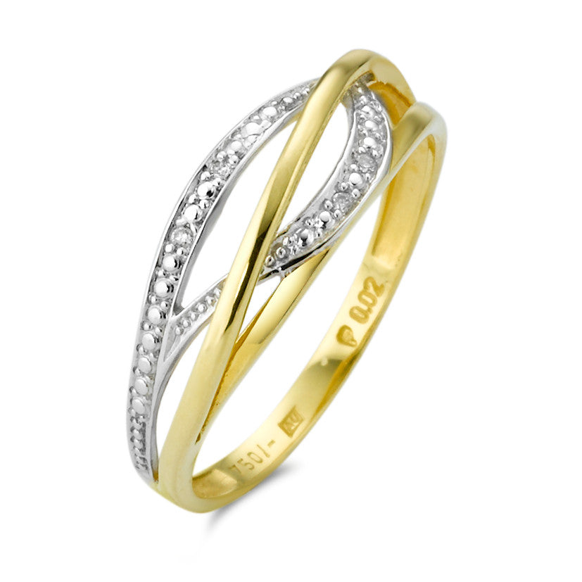 Fingerring 750/18 K Gelbgold Diamant 0.02 ct, w-si