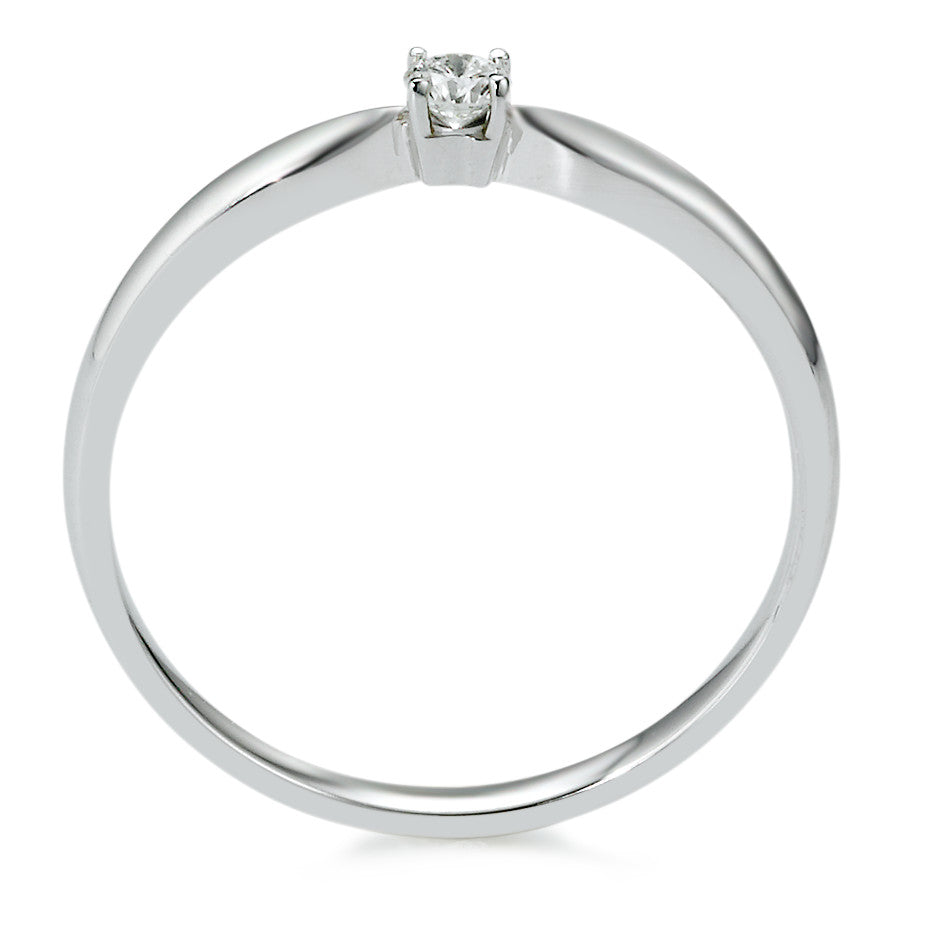 Solitaire ring 750/18K witgoud Diamant 0.10 ct, w-si