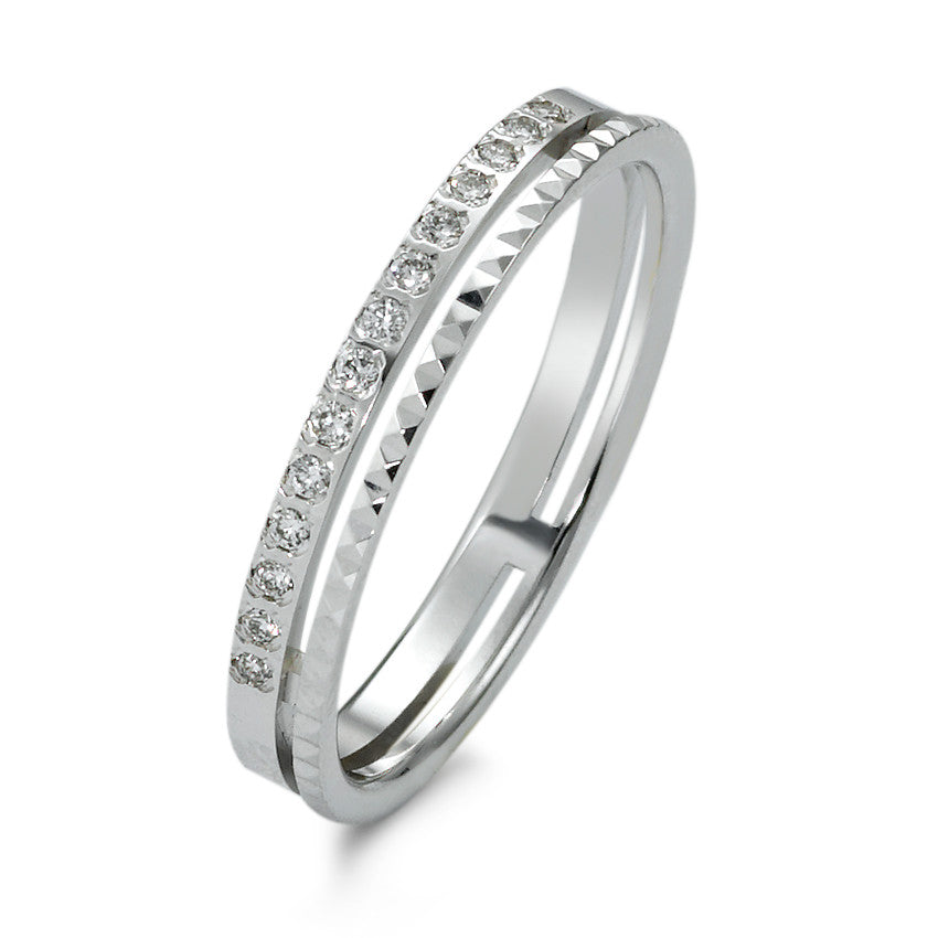 Ring 750/18K krt witgoud Diamant 0.10 ct, w-si