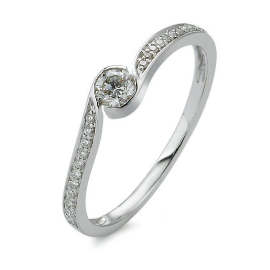 Ring 750/18K krt witgoud Diamant 0.25 ct, w-si