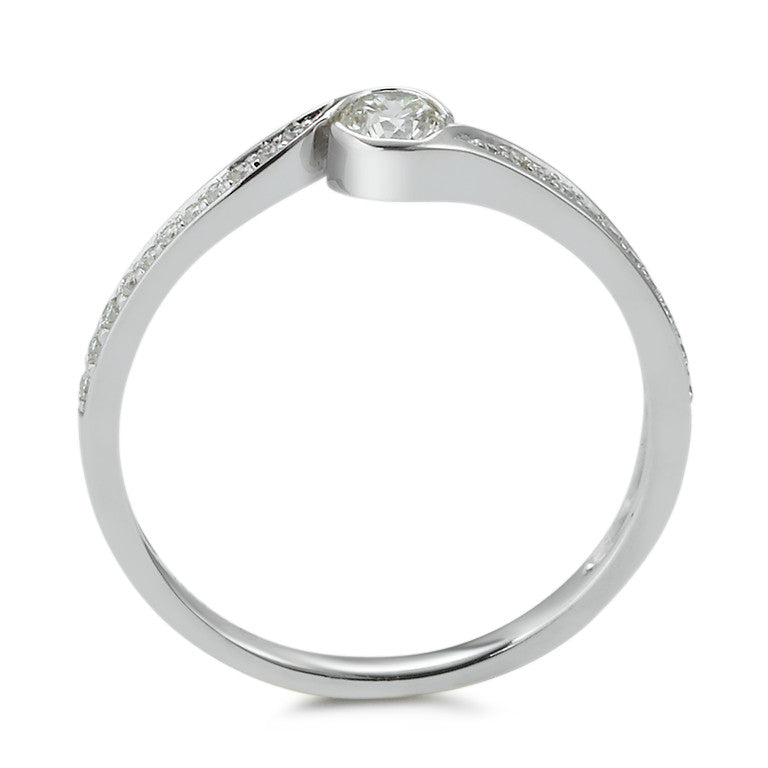 Ring 750/18K krt witgoud Diamant 0.25 ct, w-si