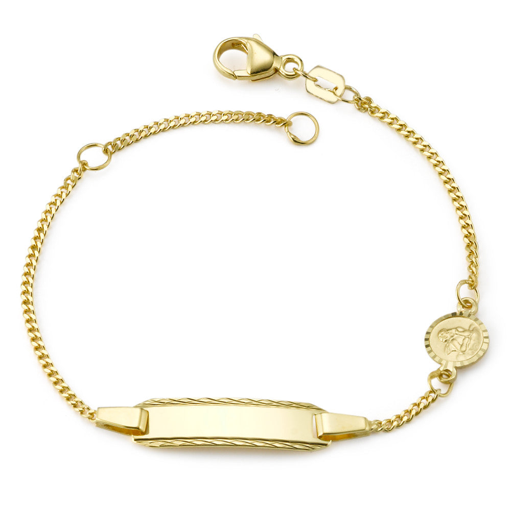 Graveer armband 375/9K geel goud Beschermengel 12-14 cm