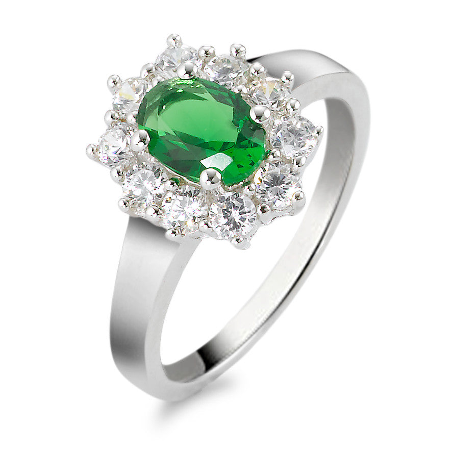 Bague Argent Zircone vert