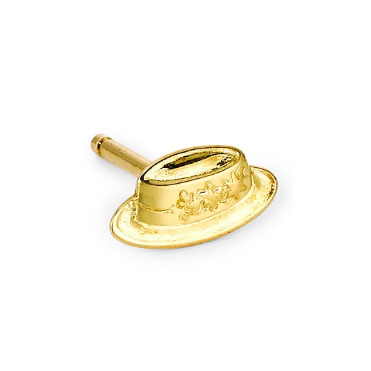 Clous d'oreille à l'unité Or jaune 18K Chapeau de yodel