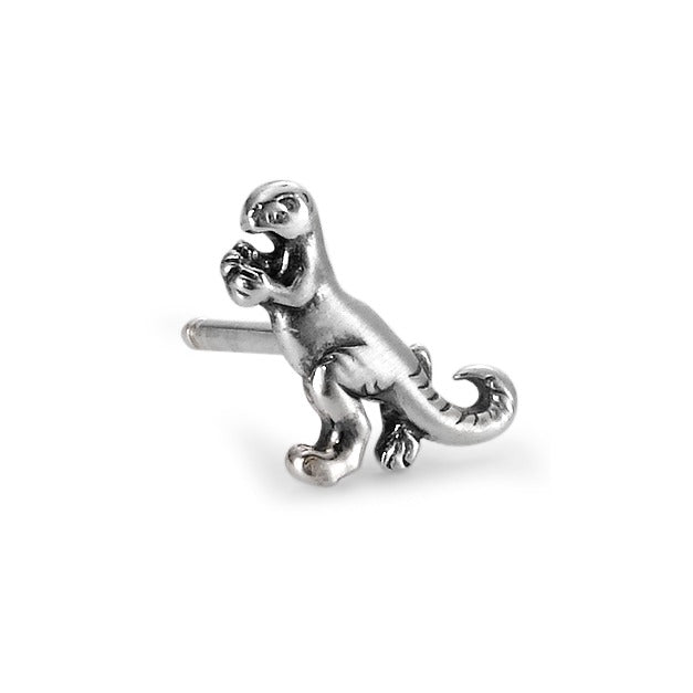 Oorknop 1 stuk Zilver Gepatineerd Dinosaurus