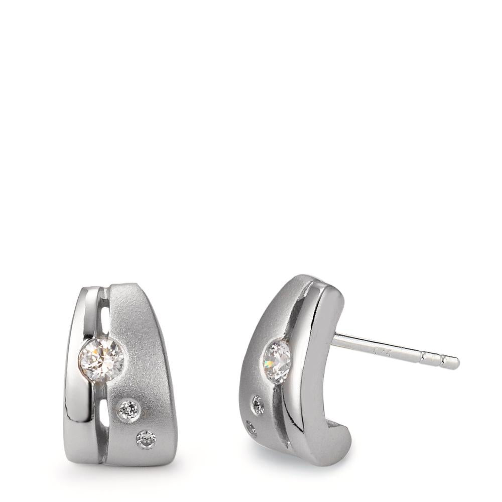 Clous d'oreilles Argent Zircone Rhodié