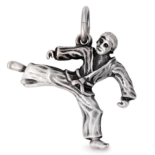 Pendentif Argent Patinée Karate