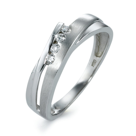 Fingerring 750/18 K Weissgold Zirkonia 4 Steine