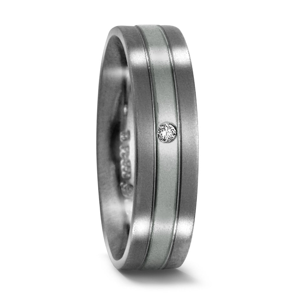 Partnerring Titan, 950 Platin Diamant 0.02 ct, w-si