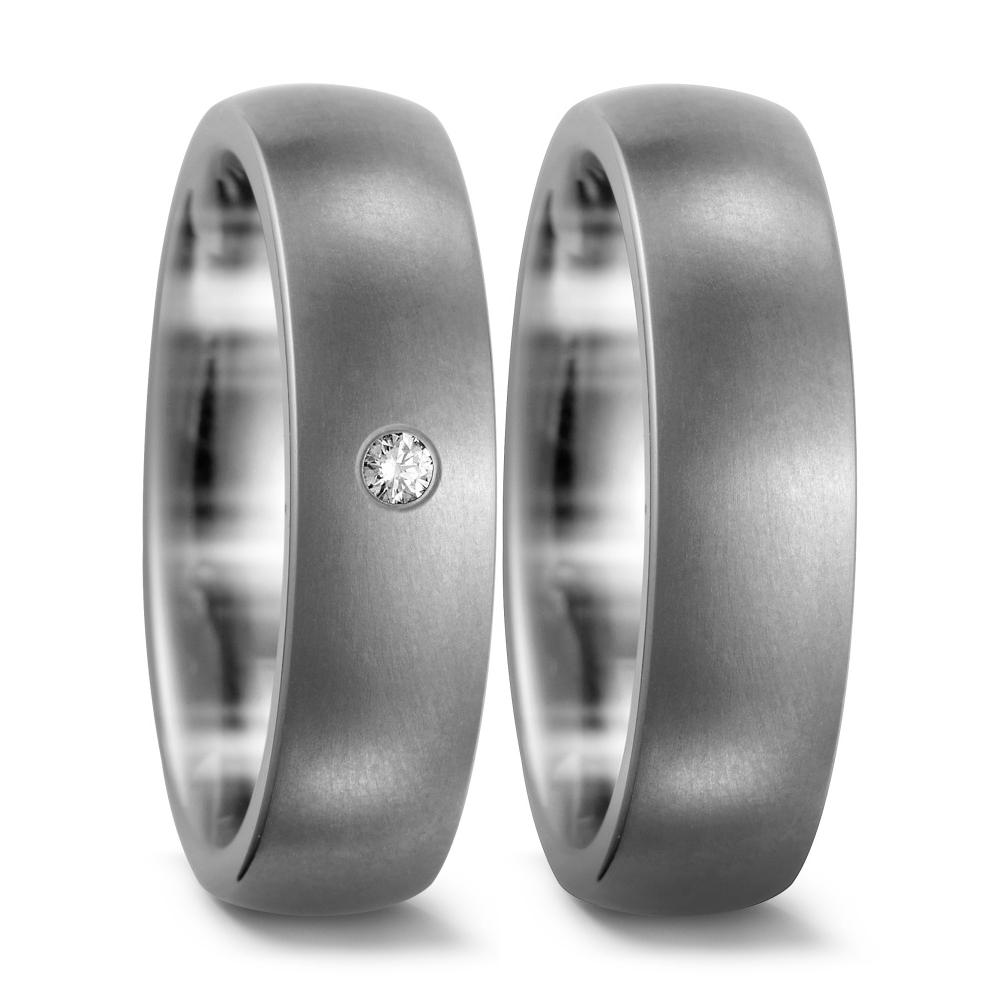 Partnerring Titanium Diamant 0.03 ct, w-si