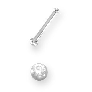 Clous de nez Or blanc 18K Zircone blanc Ø1.5 mm