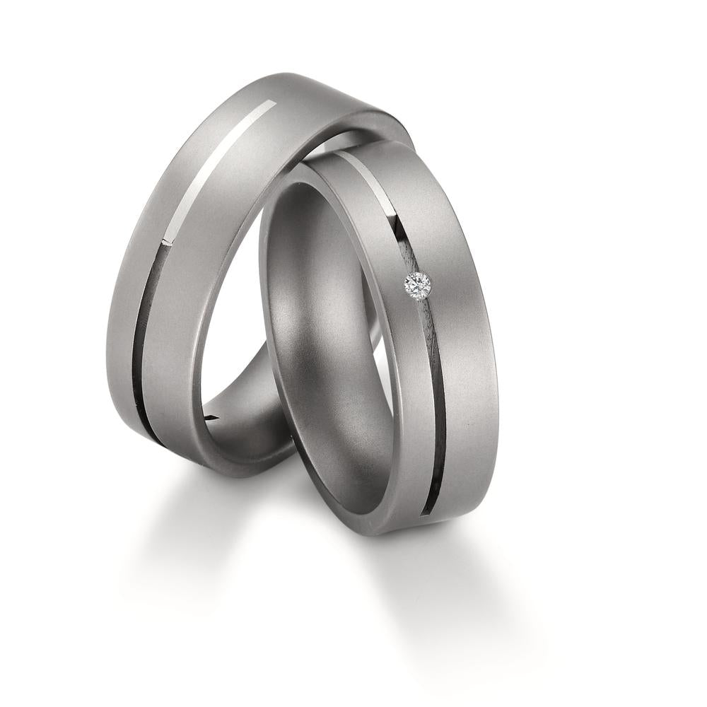 Partnerring Titan, Silber Diamant 0.02 ct, w-si