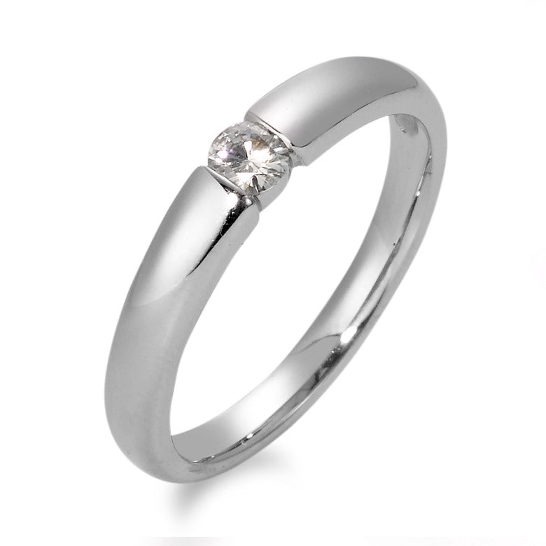 Bague solitaire Or blanc 18K Moissanite