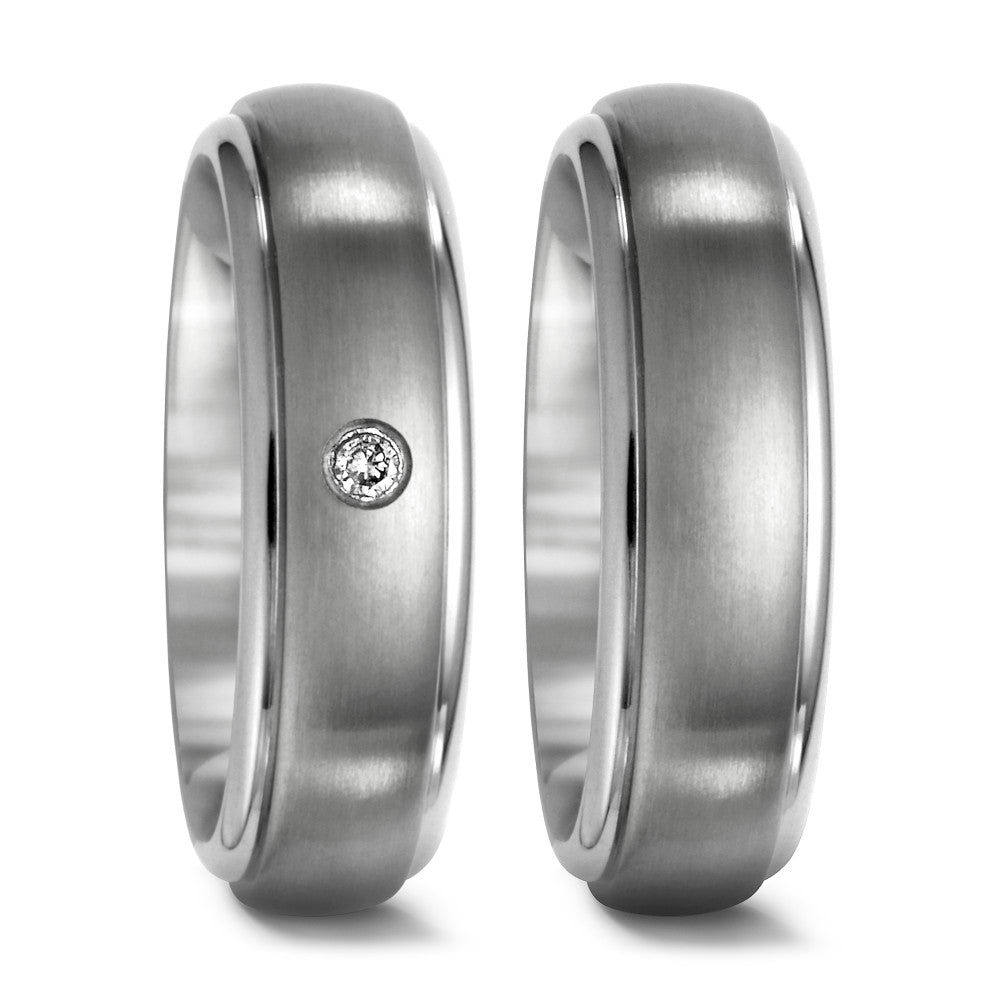 Partnerring Titanium Diamant 0.03 ct, w-si