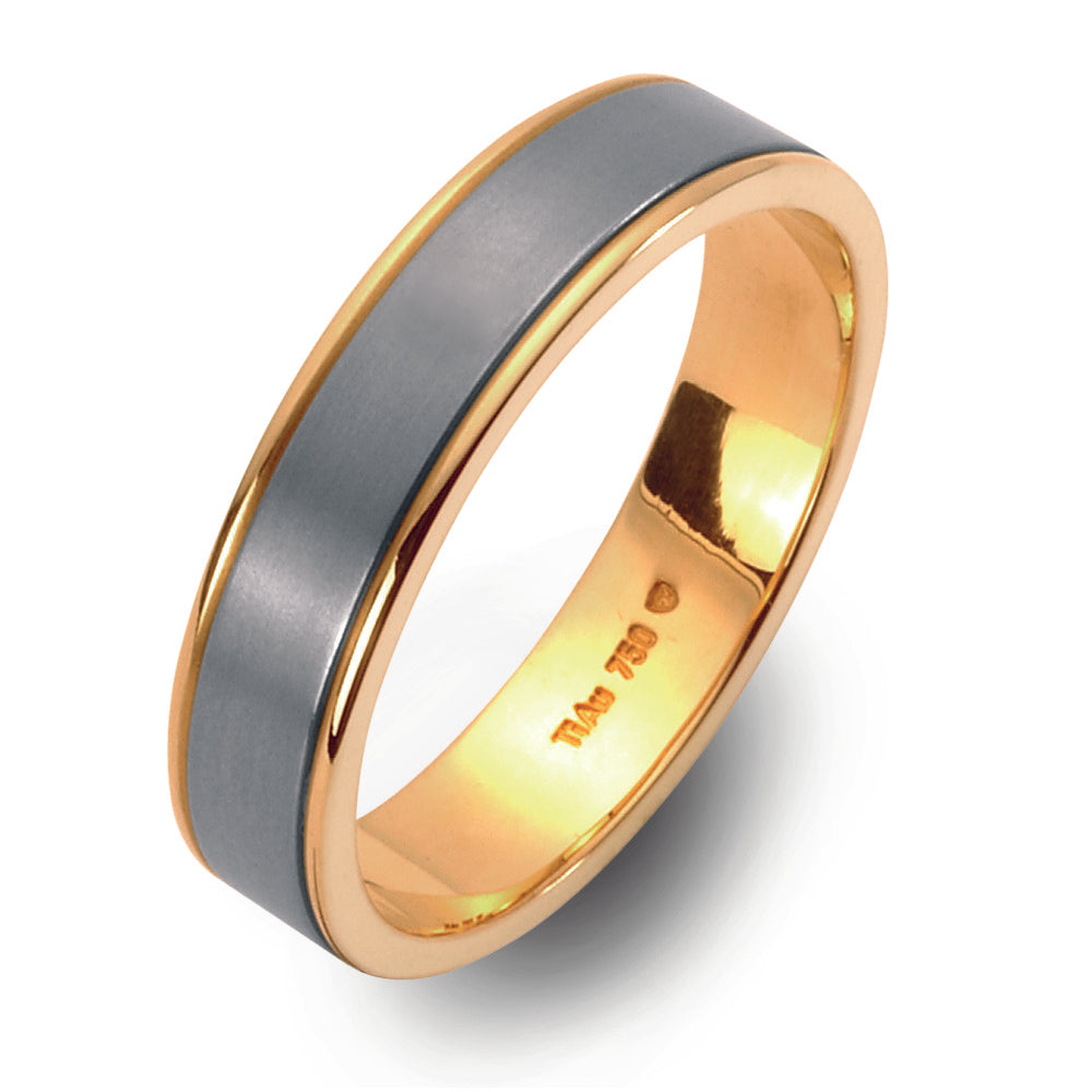 Partnerring Titanium, 750/18 krt geel goud