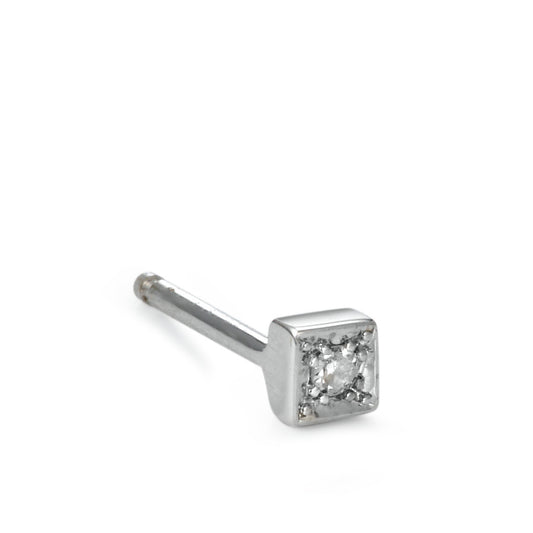 Ohrstecker 1 Stk 750/18 K Weissgold Diamant 0.02 ct, w-si