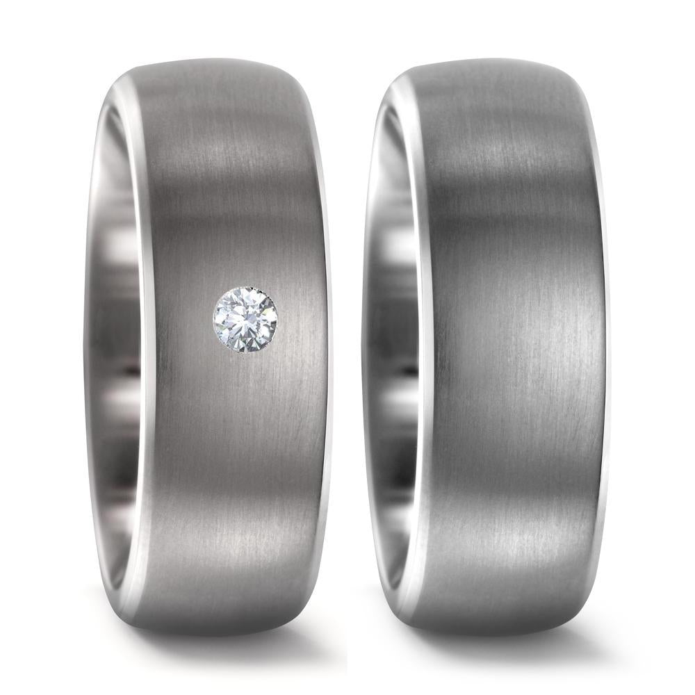 Partnerring Titanium Diamant 0.03 ct, w-si