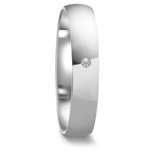 Partnerring 750/18K krt witgoud Diamant 0.02 ct, w-si