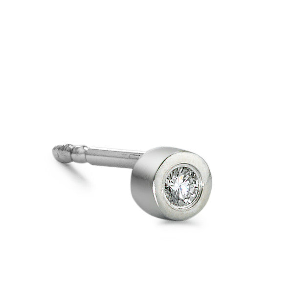 Clous d'oreille à l'unité Or blanc 18K Diamant 0.04 ct, w-si Ø3 mm