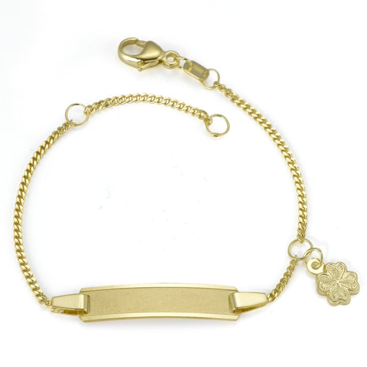 Graveer armband 585/14 krt geel goud Klaver 12-14 cm