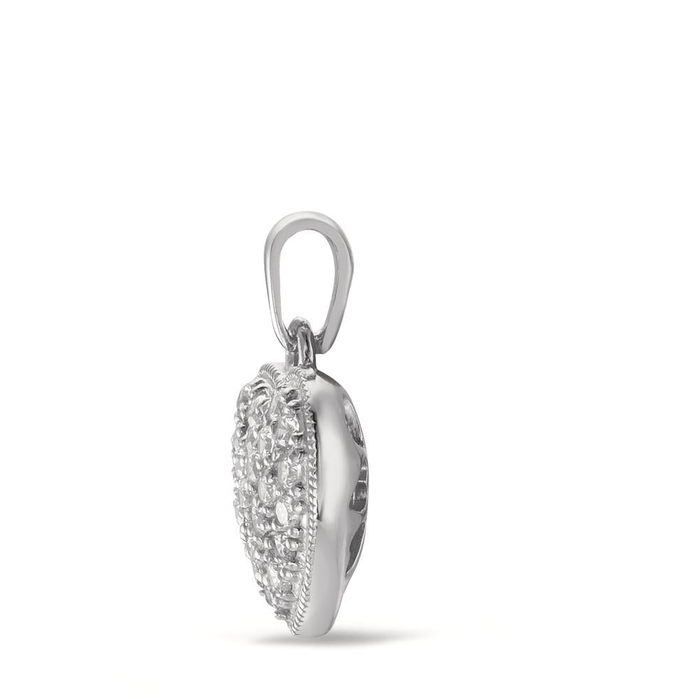 Pendentif Argent Zircone Rhodié Ø14.5 mm