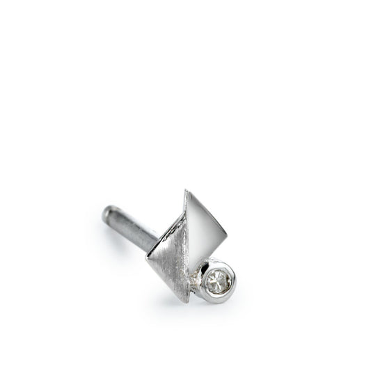 Clous d'oreille à l'unité Or blanc 18K Diamant 0.005 ct, w-si