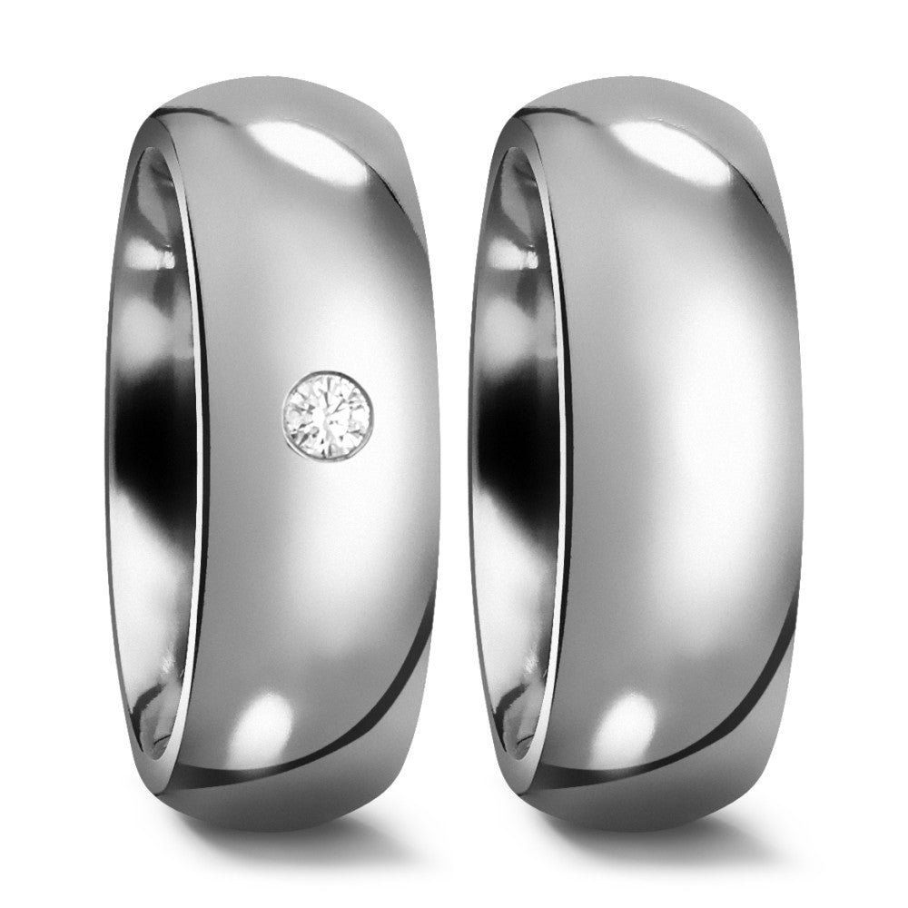 Partnerring Titanium Diamant 0.03 ct, w-si