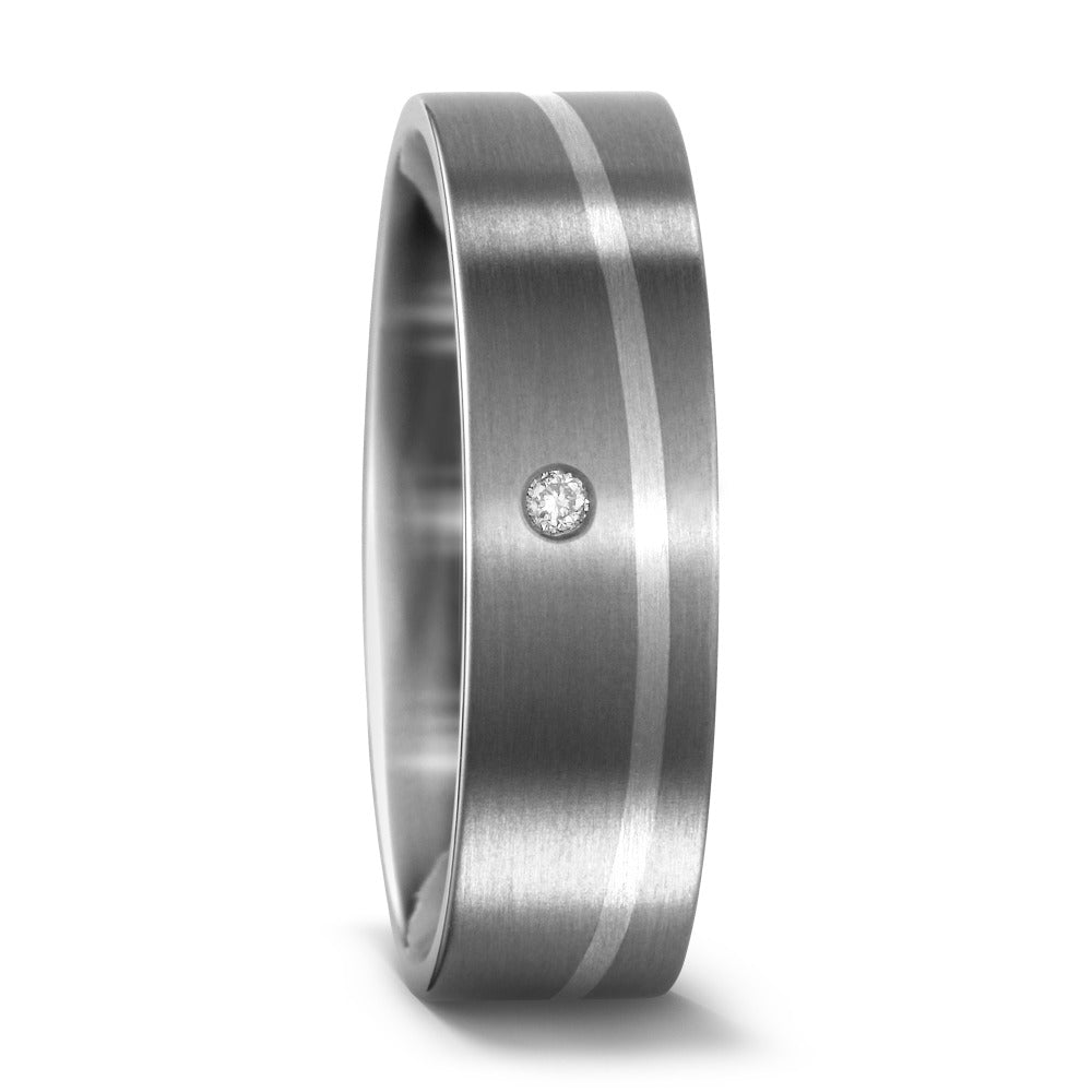 Partnerring Titanium, 950 Palladium Diamant 0.02 ct, w-si