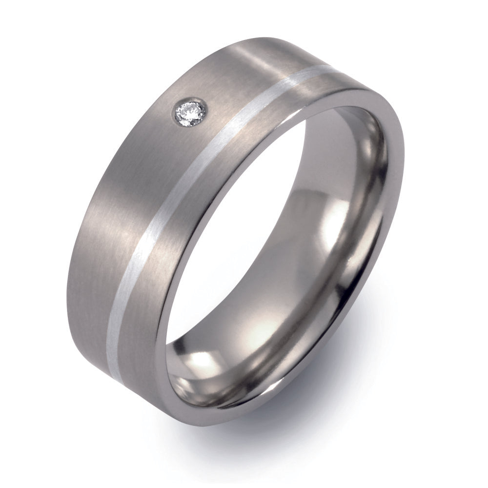 Partnerring Titanium, 950 Palladium Diamant 0.02 ct, w-si