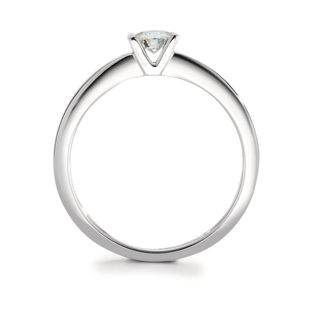 Solitaire ring 750/18K krt witgoud Moissaniet wit, 4 mm