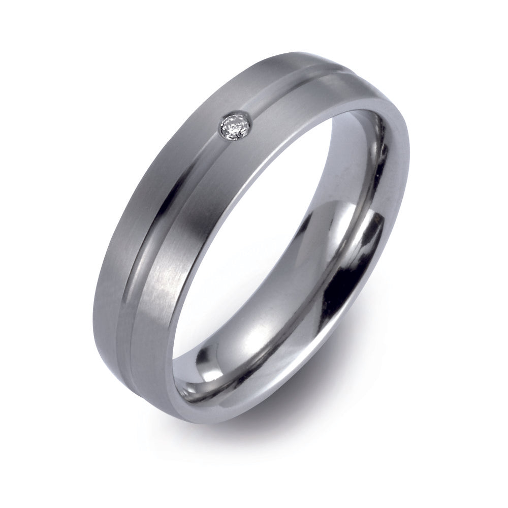 Partnerring Titanium Diamant 0.02 ct, w-si