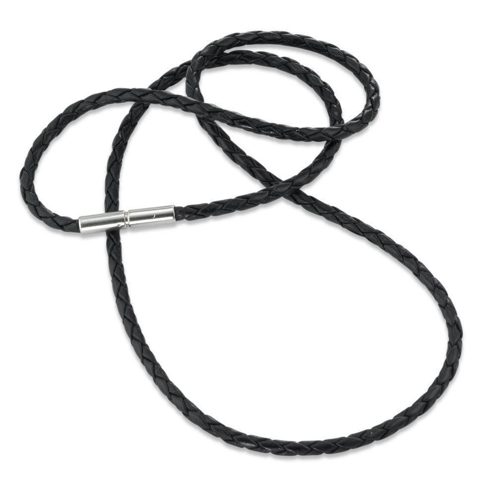 Collier Leder, Roestvrijstaal 50 cm Ø4 mm