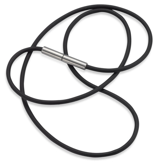Collier Rubber, Roestvrijstaal 42 cm